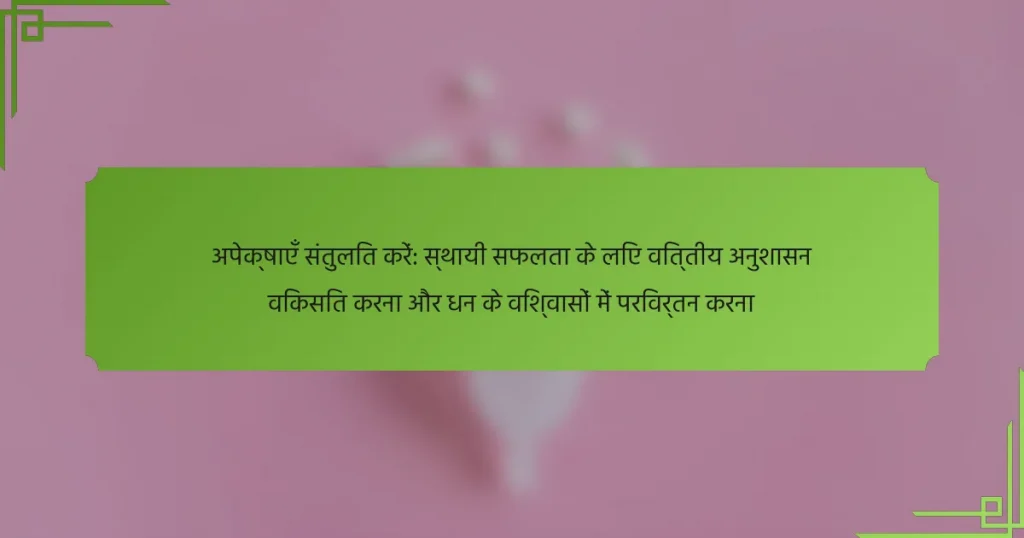 अपेक्षाएँ संतुलित करें: स्थायी सफलता के लिए वित्तीय अनुशासन विकसित करना और धन के विश्वासों में परिवर्तन करना