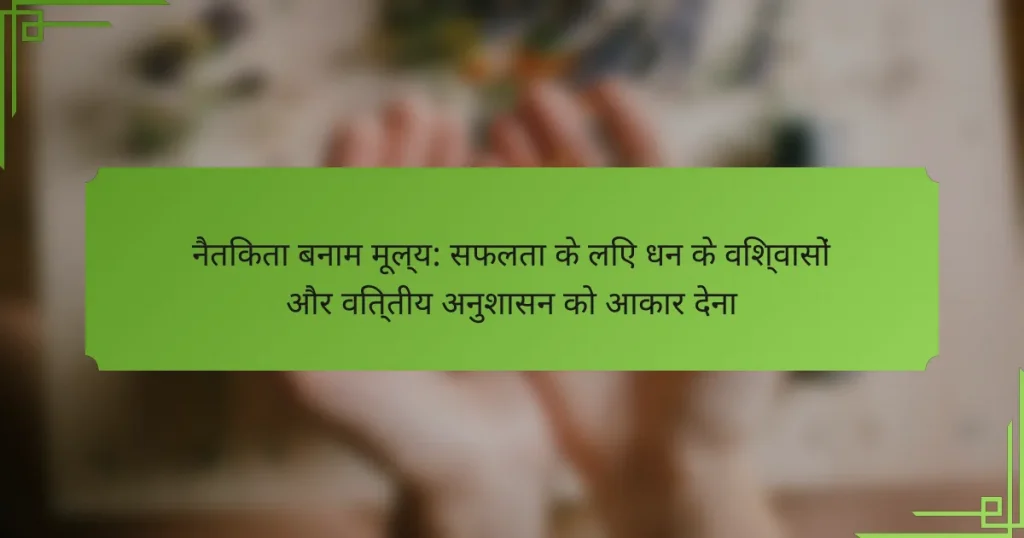 नैतिकता बनाम मूल्य: सफलता के लिए धन के विश्वासों और वित्तीय अनुशासन को आकार देना