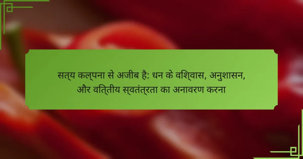 सत्य कल्पना से अजीब है: धन के विश्वास, अनुशासन, और वित्तीय स्वतंत्रता का अनावरण करना