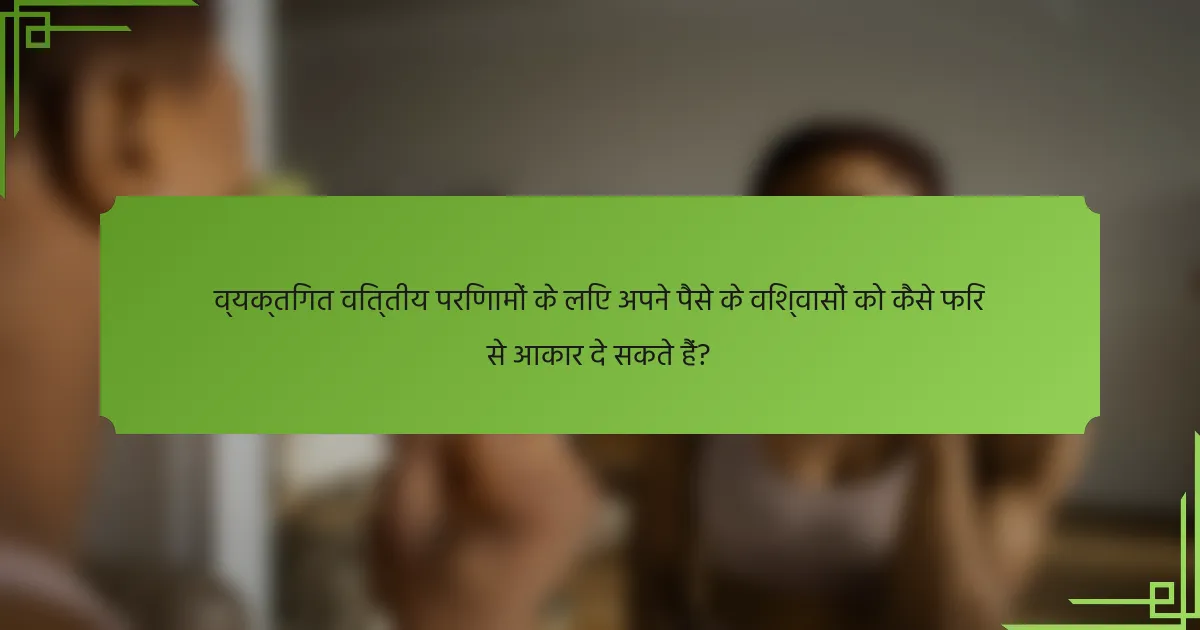 व्यक्तिगत वित्तीय परिणामों के लिए अपने पैसे के विश्वासों को कैसे फिर से आकार दे सकते हैं?